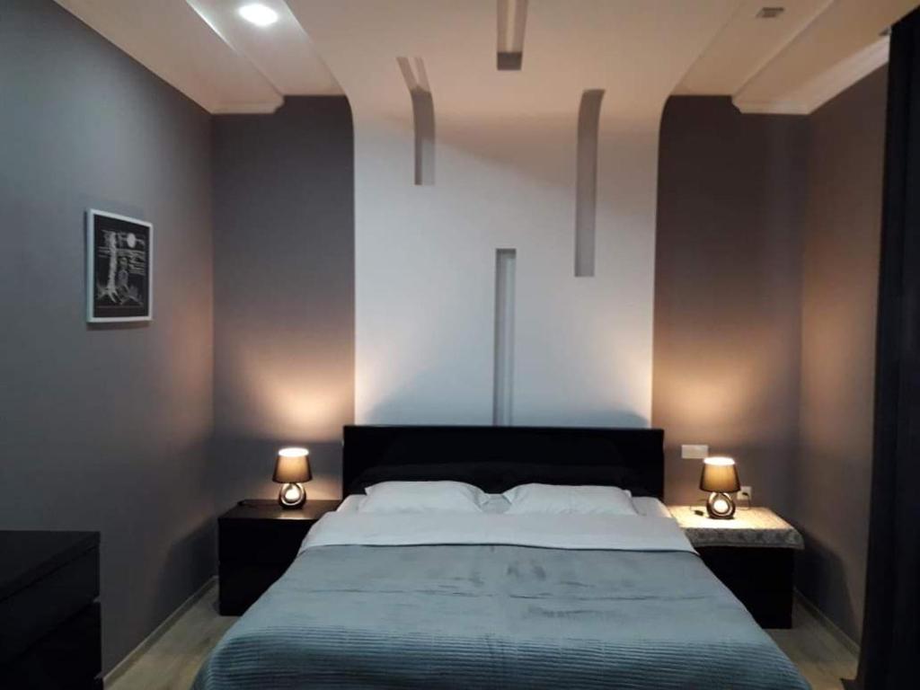 Una cama o camas en una habitación de Tskaltubo Apartment Mirian Mepe