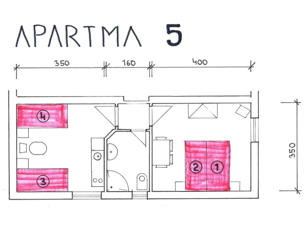 Půdorys ubytování Pension Kubát