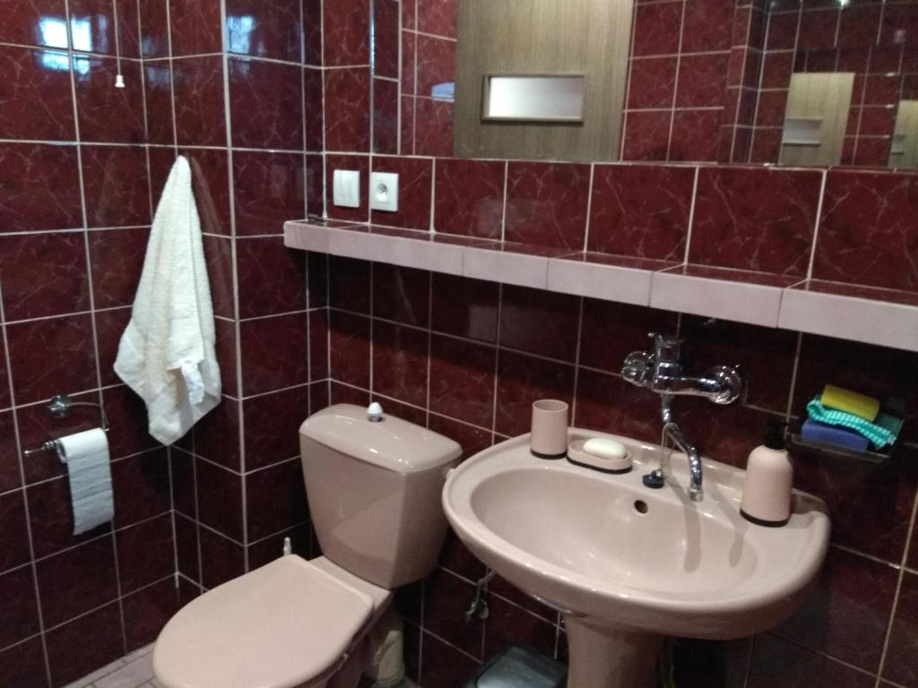 A bathroom at Apartmány Danka