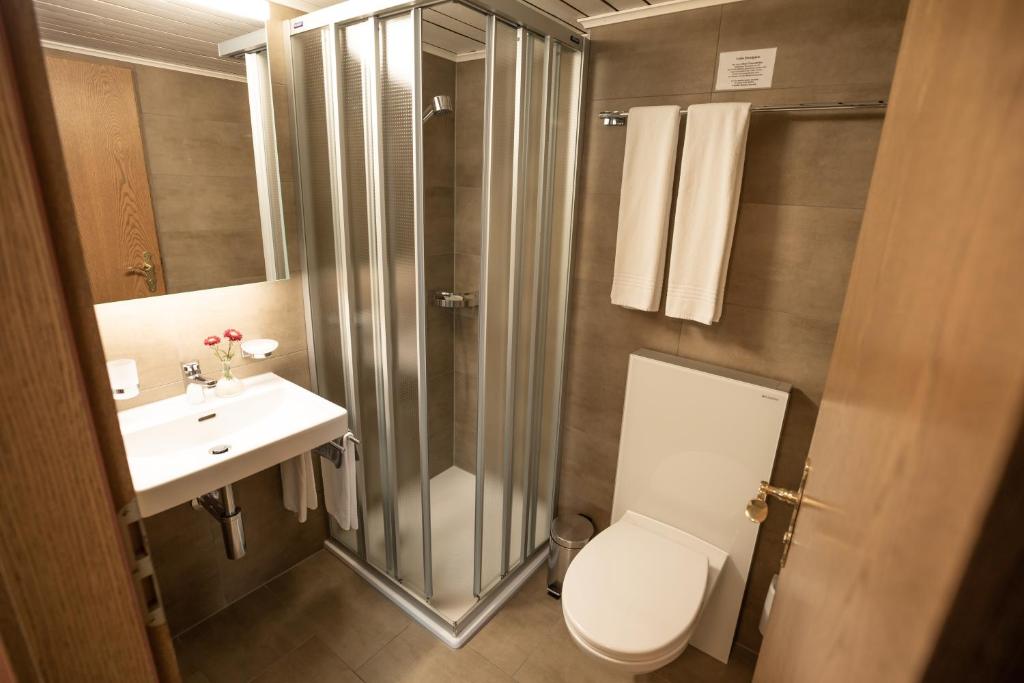 Koupelna v ubytování Hotel Tannenboden - Steinbock