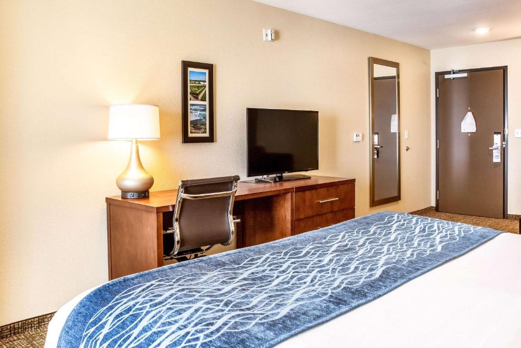 Televiisor ja/või meelelahutuskeskus majutusasutuses Comfort Inn & Suites Niagara Falls Blvd USA