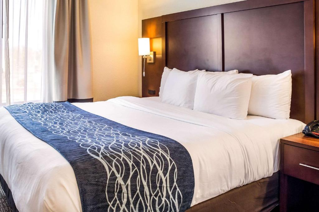 Voodi või voodid majutusasutuse Comfort Inn & Suites Niagara Falls Blvd USA toas