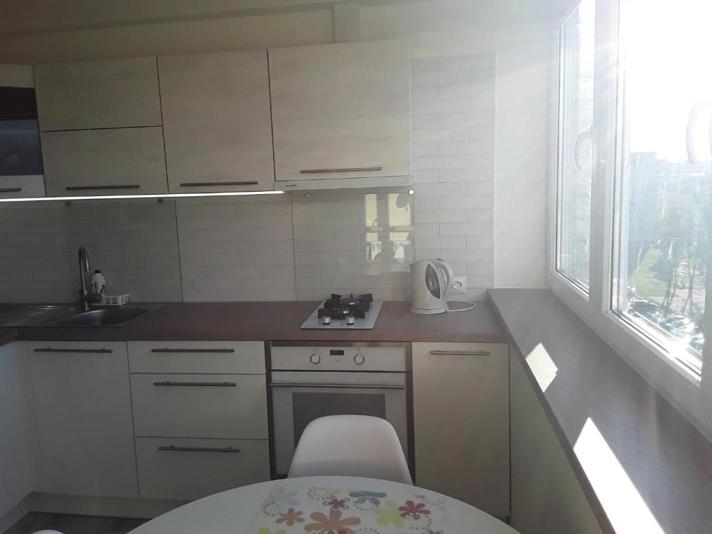 Kuchyň nebo kuchyňský kout v ubytování LBE apartments