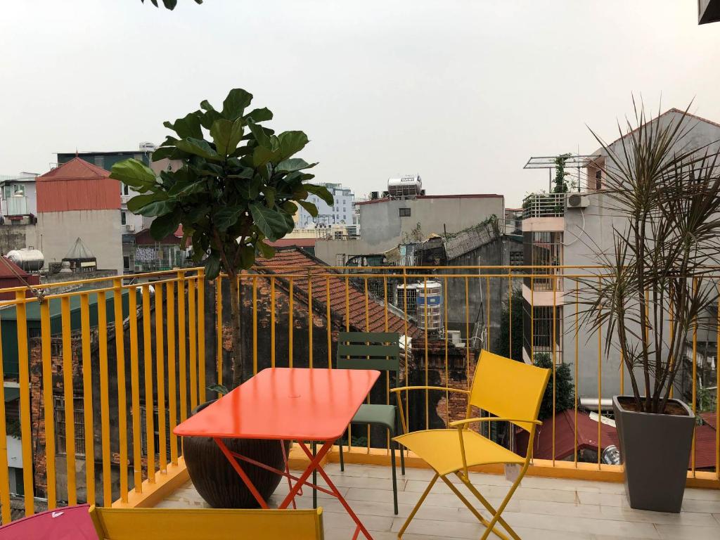 Balkón nebo terasa v ubytování Hanoi Banana Hostel