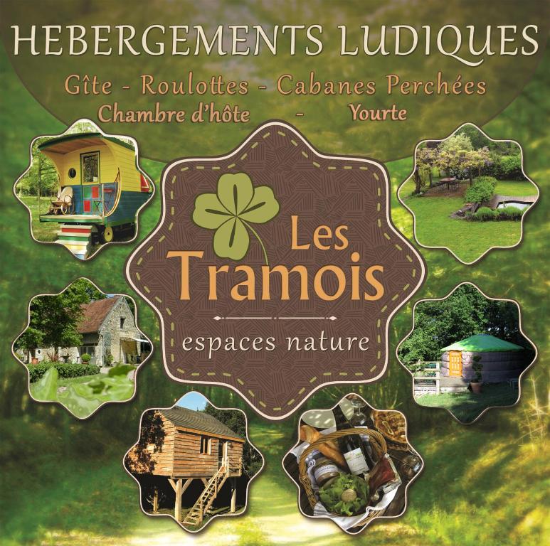 a map of a house with a four leaf clover at Les Tramois in Donzy