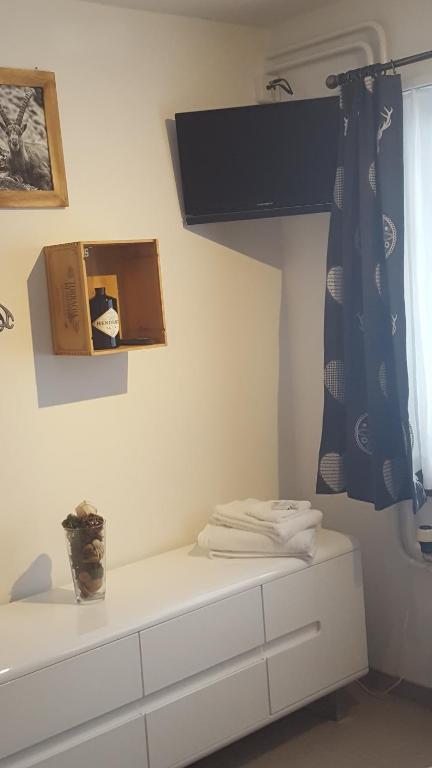 Postel nebo postele na pokoji v ubytování Chalet Waldperle