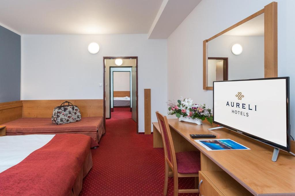 TV a/nebo společenská místnost v ubytování Hotel Globus