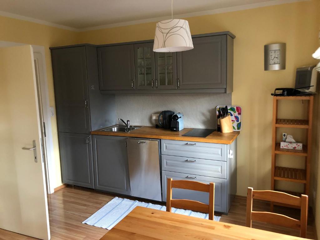 Kuchyň nebo kuchyňský kout v ubytování Villa Loserblick