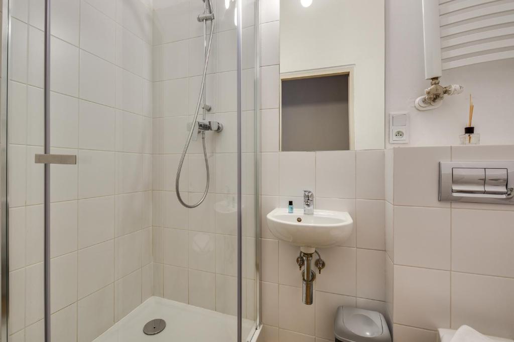 Koupelna v ubytování Mickiewicza Suites