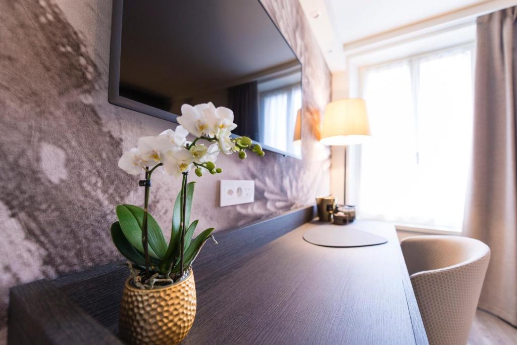 TV a/nebo společenská místnost v ubytování Ambassador Boutique Hotel