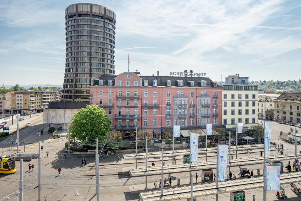 Linna Basel üldine vaade või majutusasutusest Hotel Schweizerhof Basel pildistatud vaade