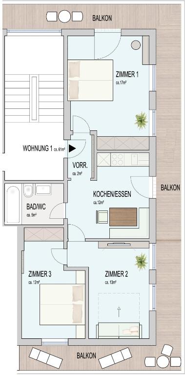 Půdorys ubytování Appartementhaus Talwinkel