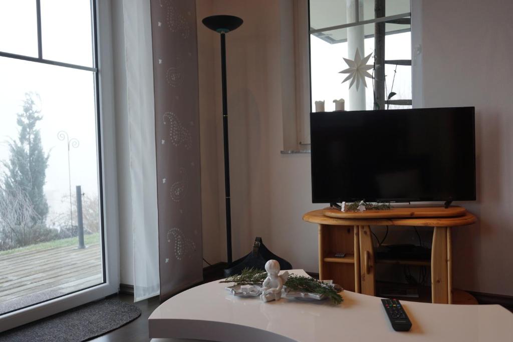 TV a/nebo společenská místnost v ubytování Ferienwohnung Bergblick