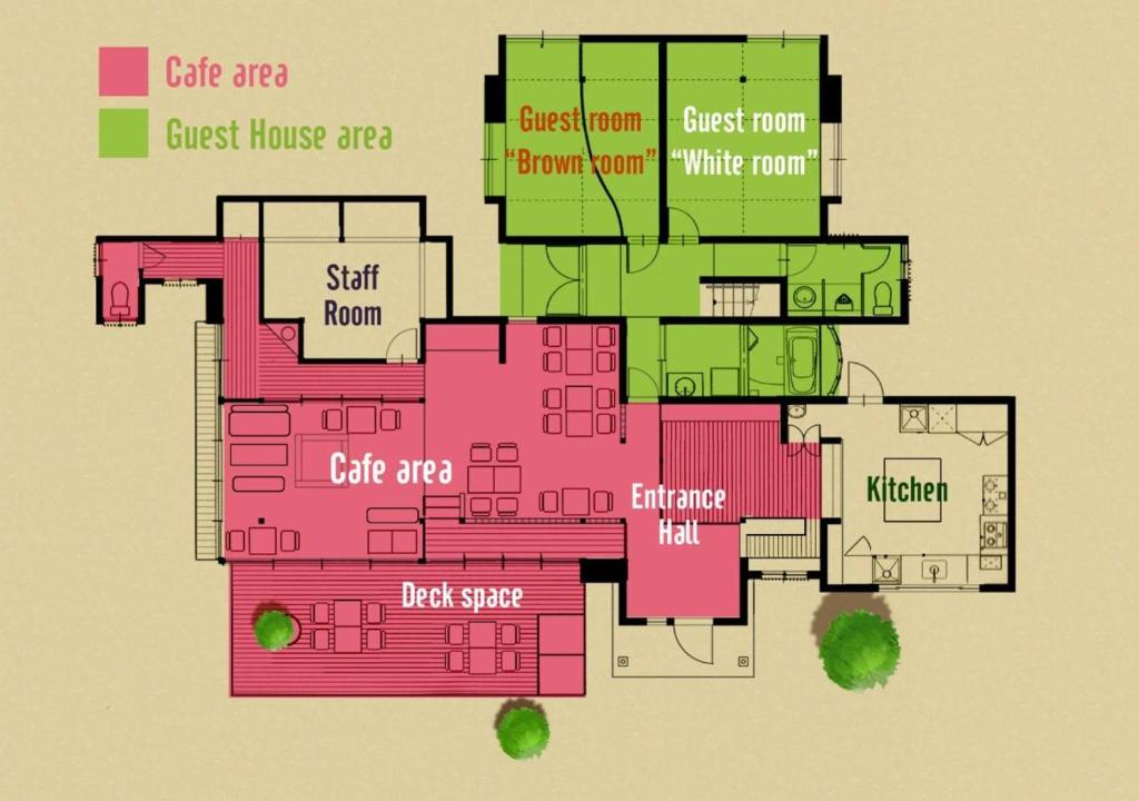 Půdorys ubytování Saku Cafe