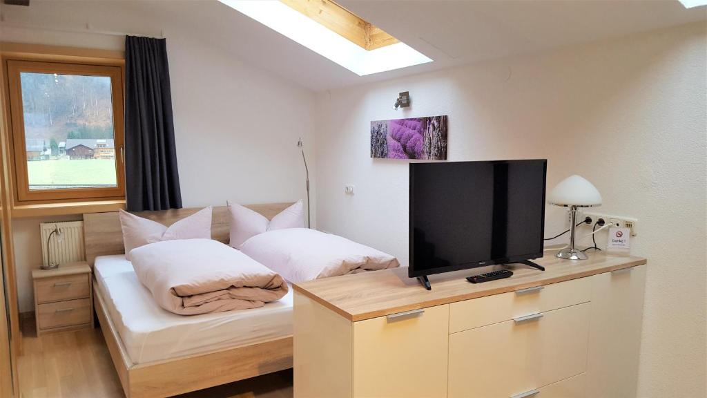 Televízia a/alebo spoločenská miestnosť v ubytovaní Ferienwohnung Greber Gertraud