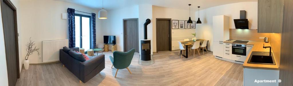 Kuchyň nebo kuchyňský kout v ubytování Apartmány BD Boží Dar