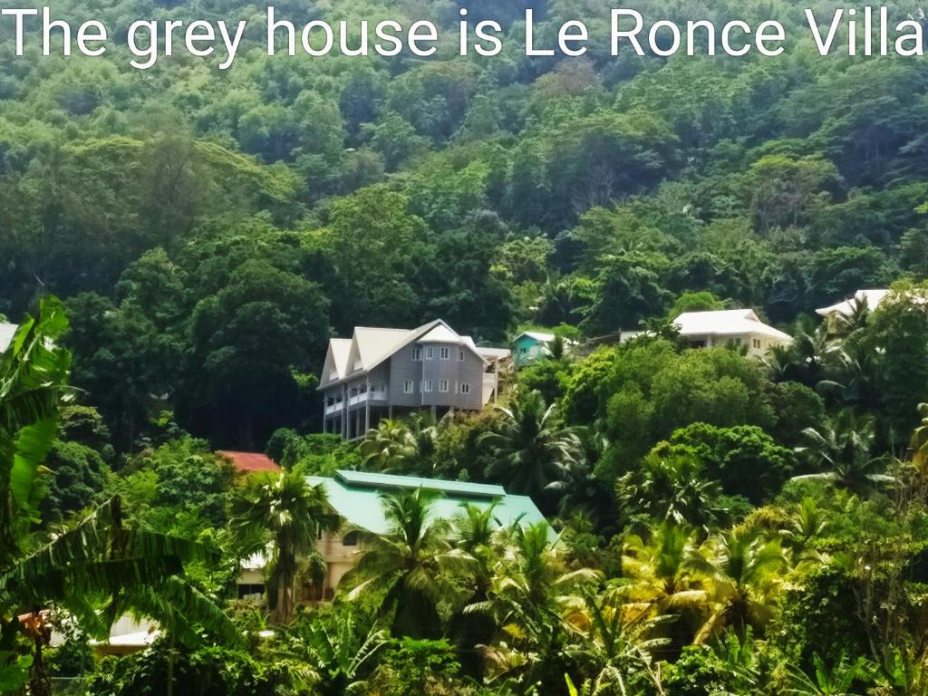 a house in the middle of a forest of trees at Le Ronce Villa in Anse Royale