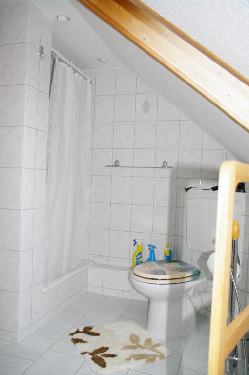 Koupelna v ubytování Forsthaus Stagnieß