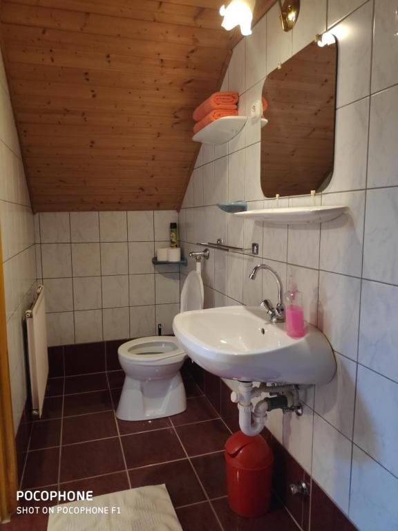 Koupelna v ubytování Herkules Panzió