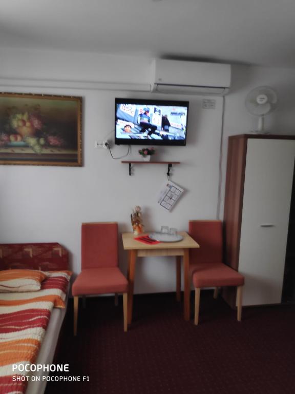 TV a/nebo společenská místnost v ubytování Herkules Panzió