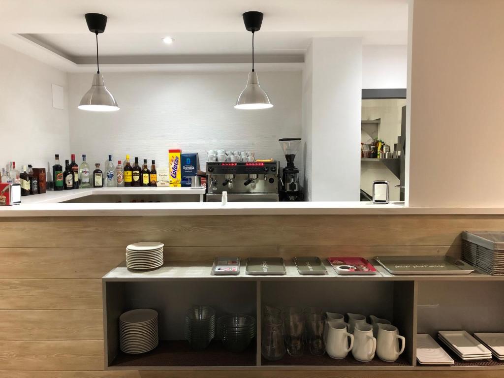 Kuchyň nebo kuchyňský kout v ubytování Hotel Ribaeta