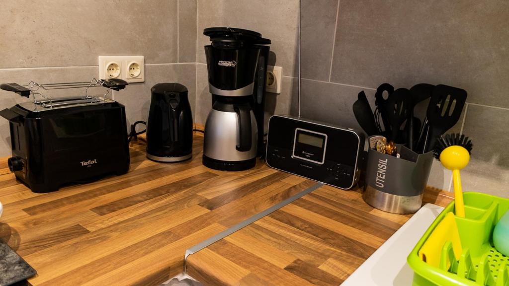 Kuchyň nebo kuchyňský kout v ubytování Ferienwohnung Sorgatz