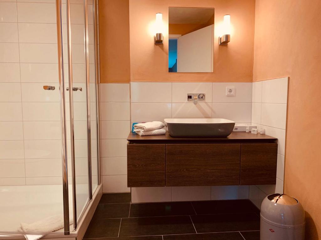 Koupelna v ubytování Hotel Haus Recke