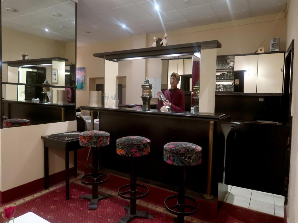 Kuchyň nebo kuchyňský kout v ubytování Hotel Adler Leipzig