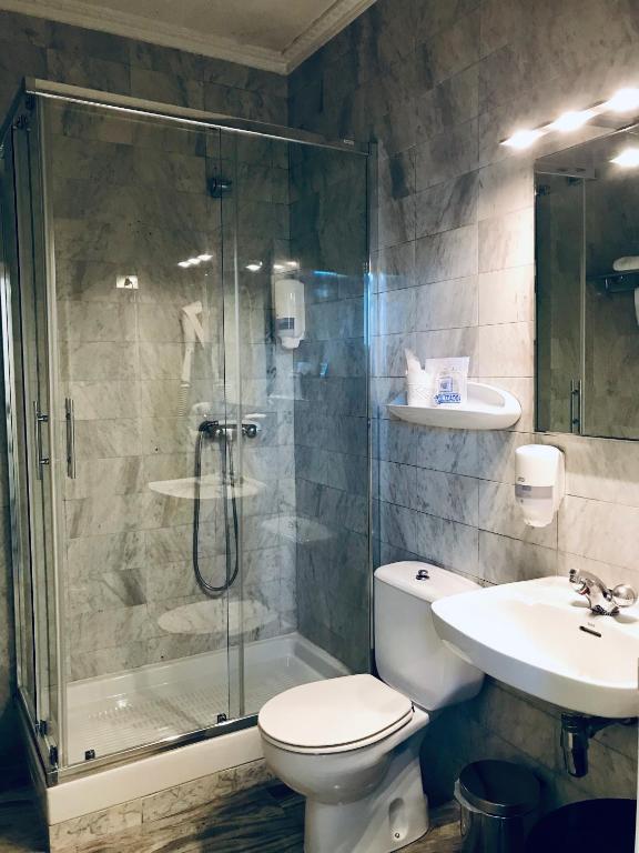Koupelna v ubytování Hotel Olajauregi