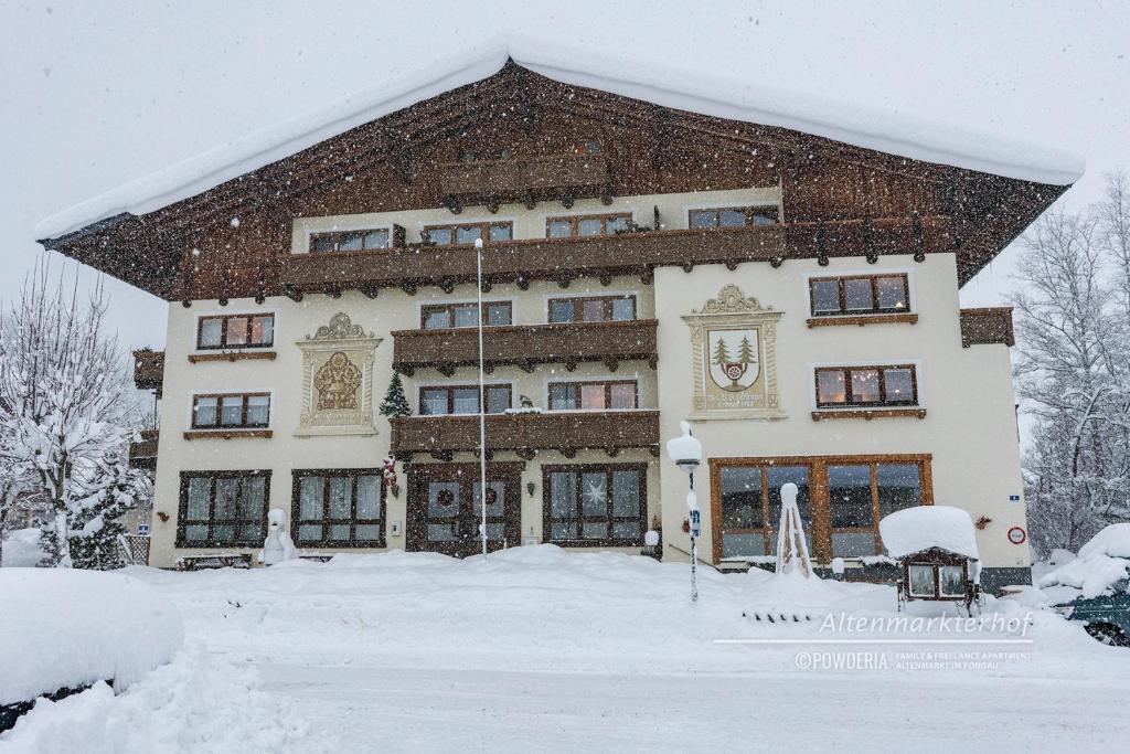Powderia Family & Freelance Apartment in the centre of Ski Amadé v zimě