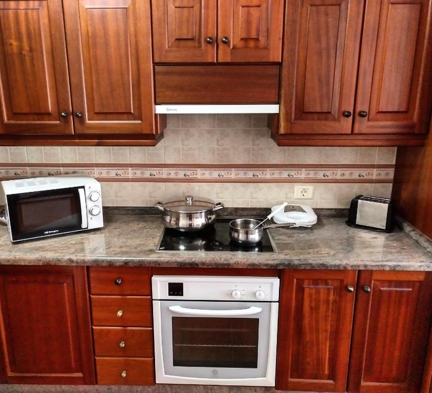 Kuchyň nebo kuchyňský kout v ubytování Apartamentos El Jablito