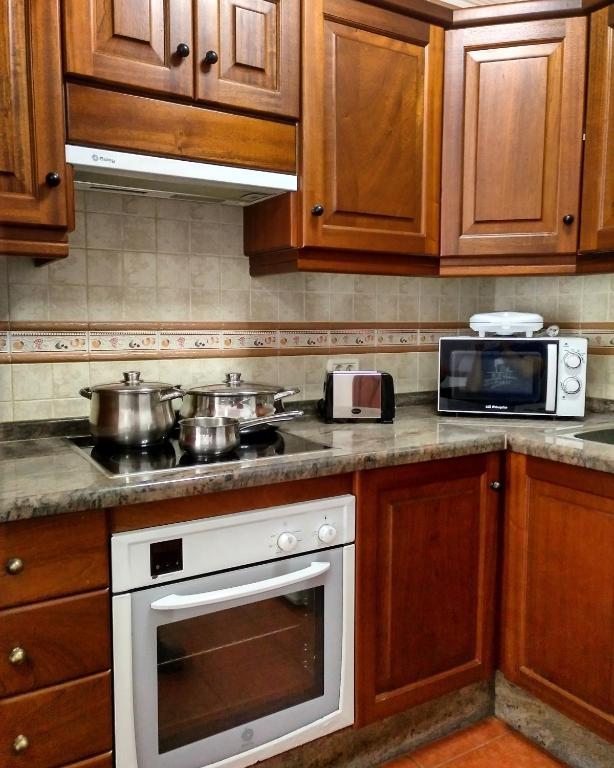 Kuchyň nebo kuchyňský kout v ubytování Apartamentos El Jablito