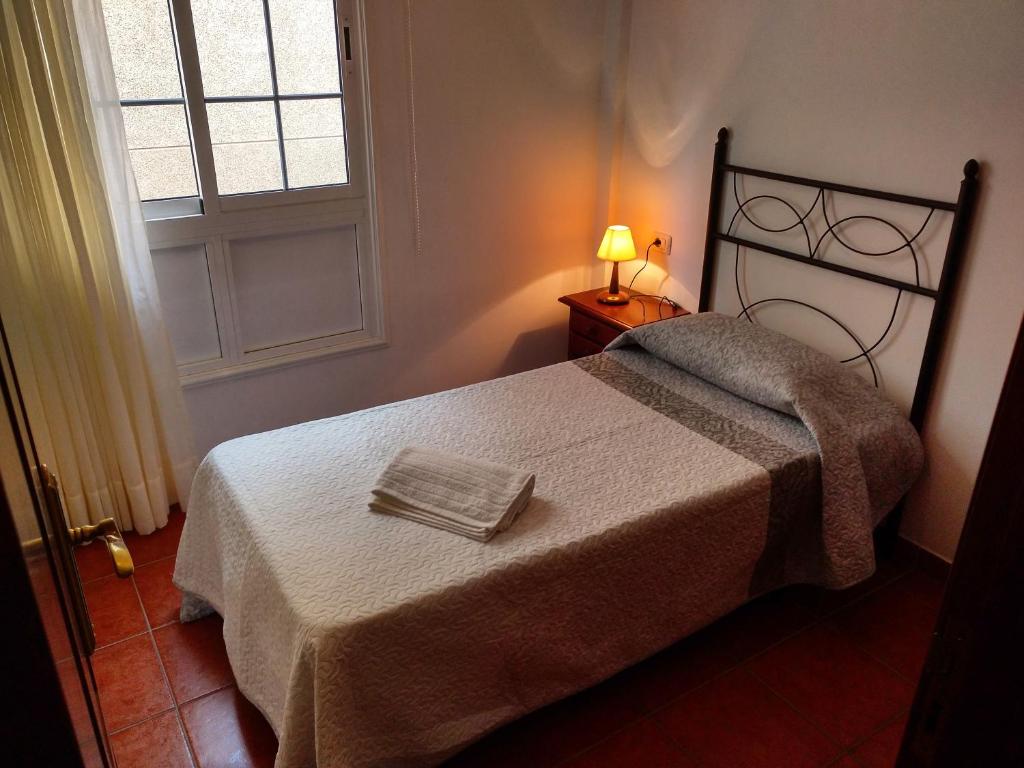Postel nebo postele na pokoji v ubytování Apartamentos El Jablito