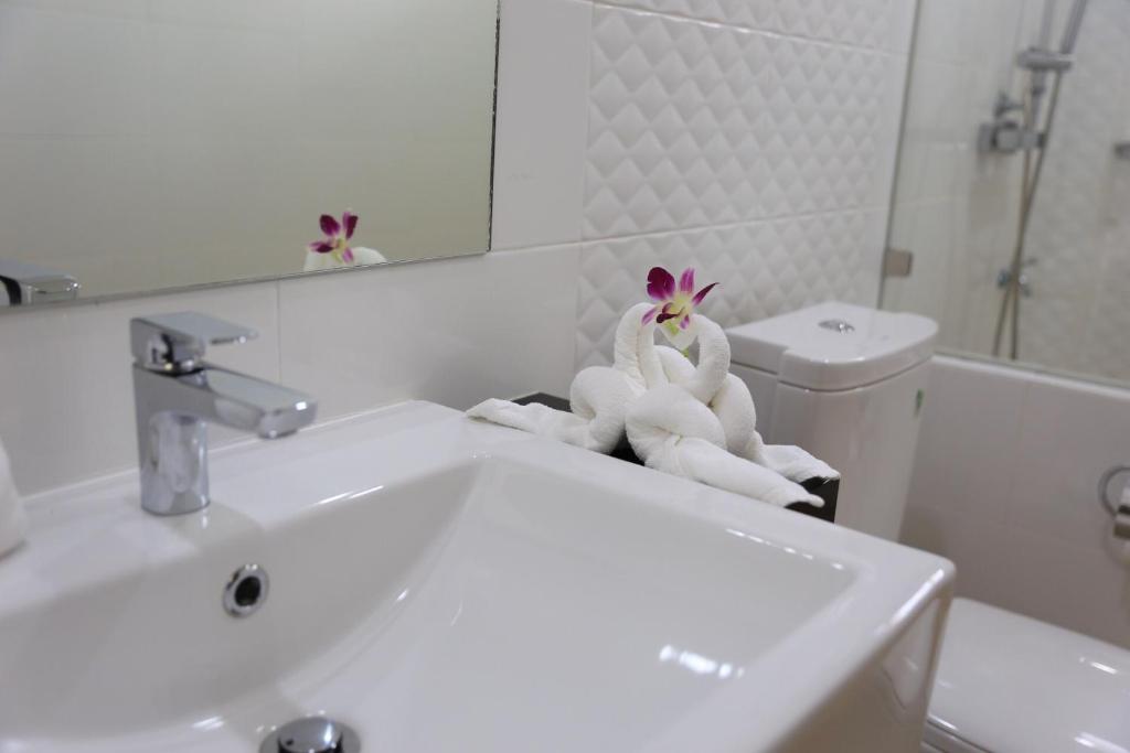 Koupelna v ubytování Shangrilah Bungalow