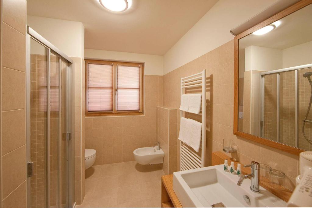 Koupelna v ubytování Hotel Waldheim