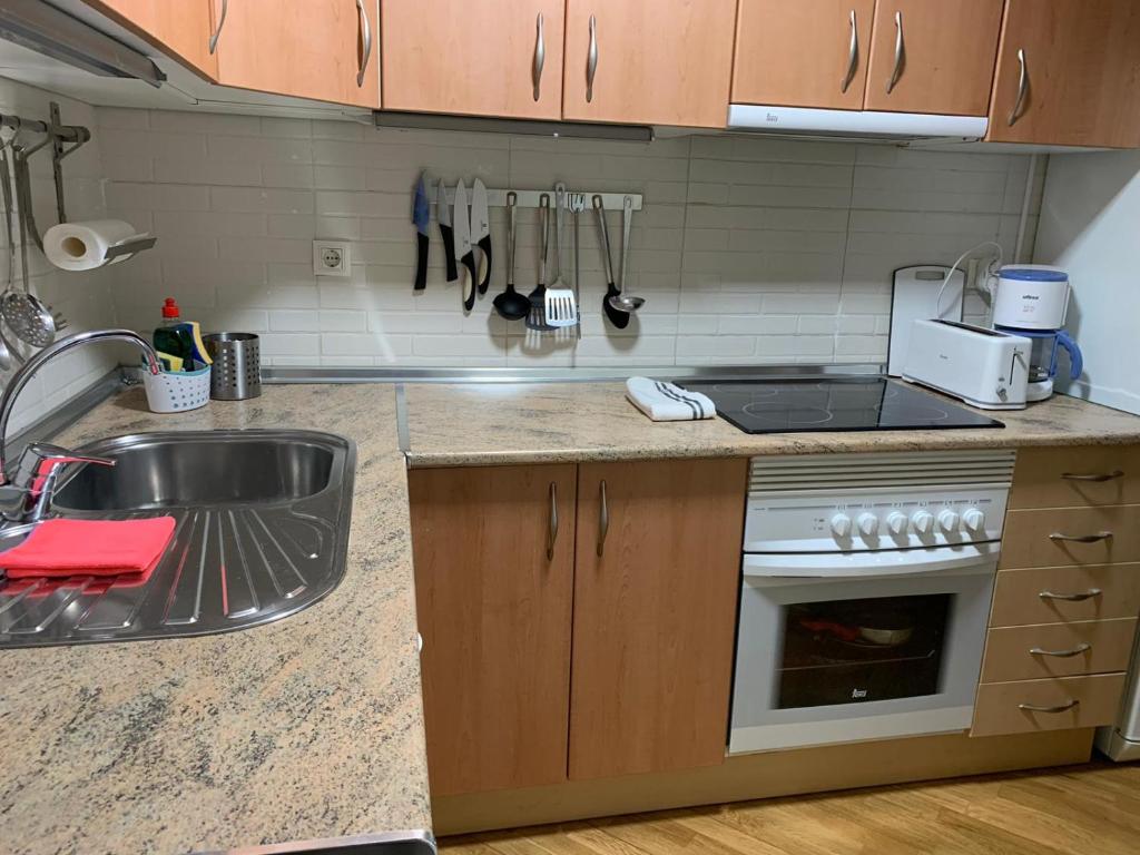 A kitchen or kitchenette at Apartamentos Aguas Limpias