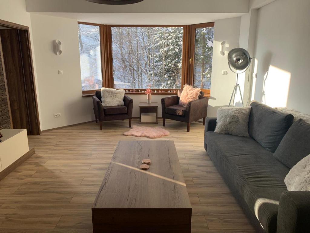 Svetainės erdvė apgyvendinimo įstaigoje Romantic Chopok Juh Apartment 22