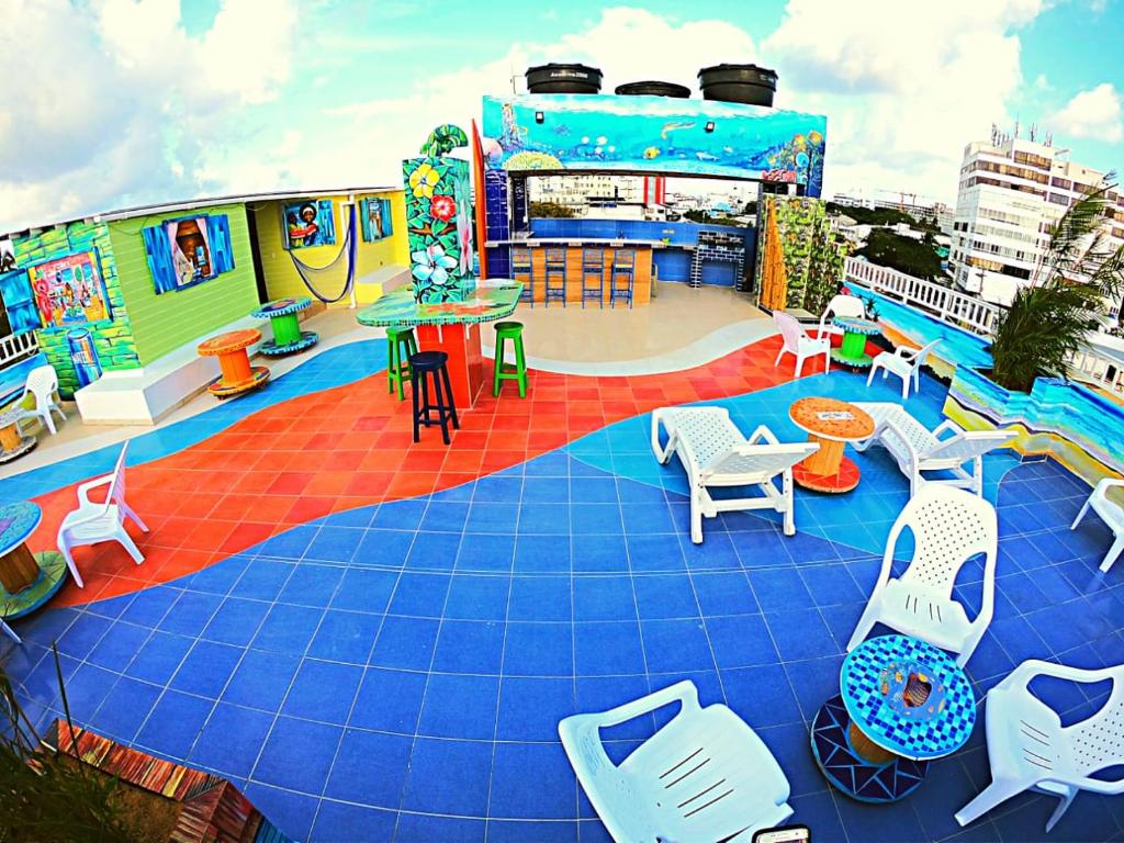 a view of a play area on a cruise ship at La Posada De Lulú in San Andrés