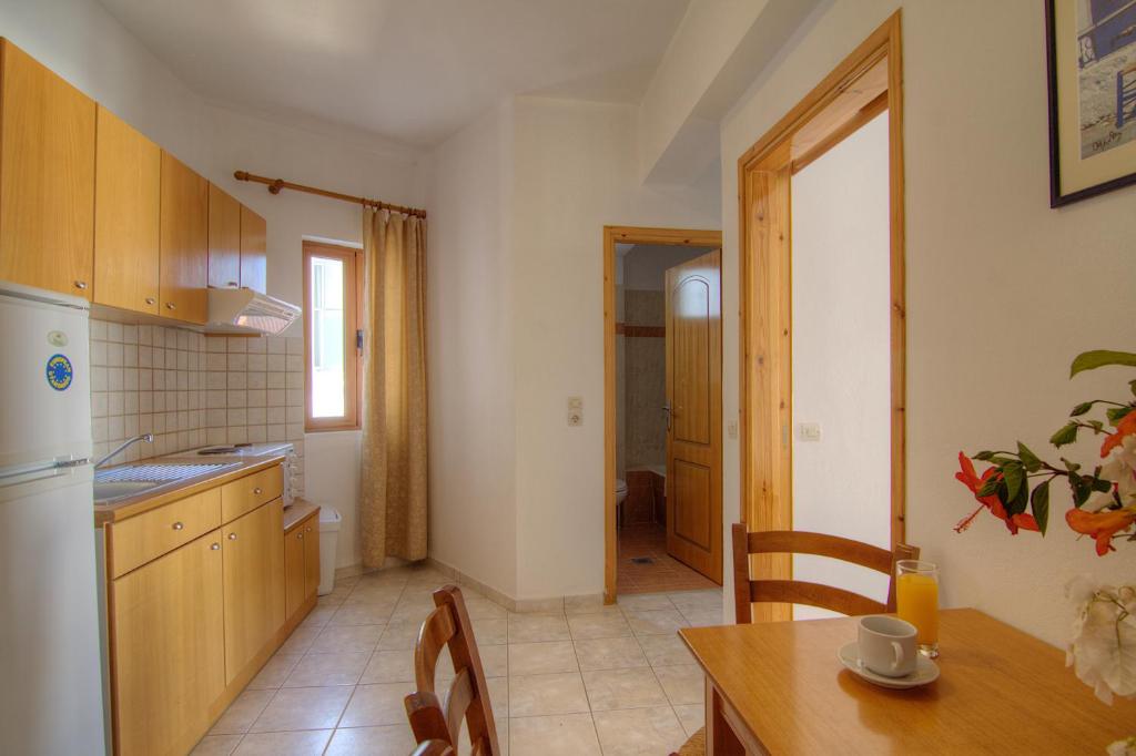 Kuchyň nebo kuchyňský kout v ubytování Adonis Hotel