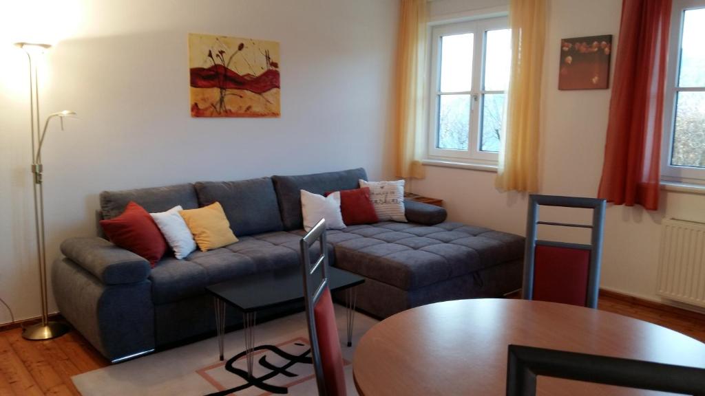 Posezení v ubytování Ferienwohnung Leeb