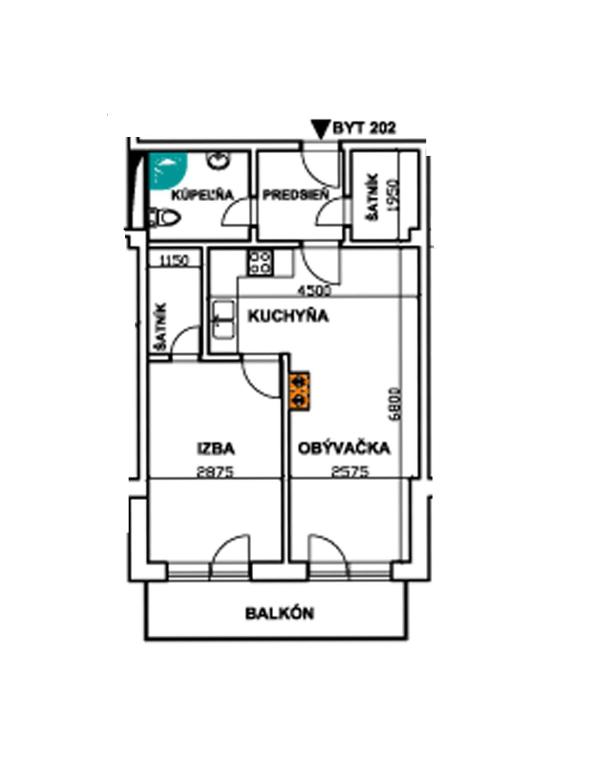 Plán poschodí v ubytovaní Apartmán pod Štítom