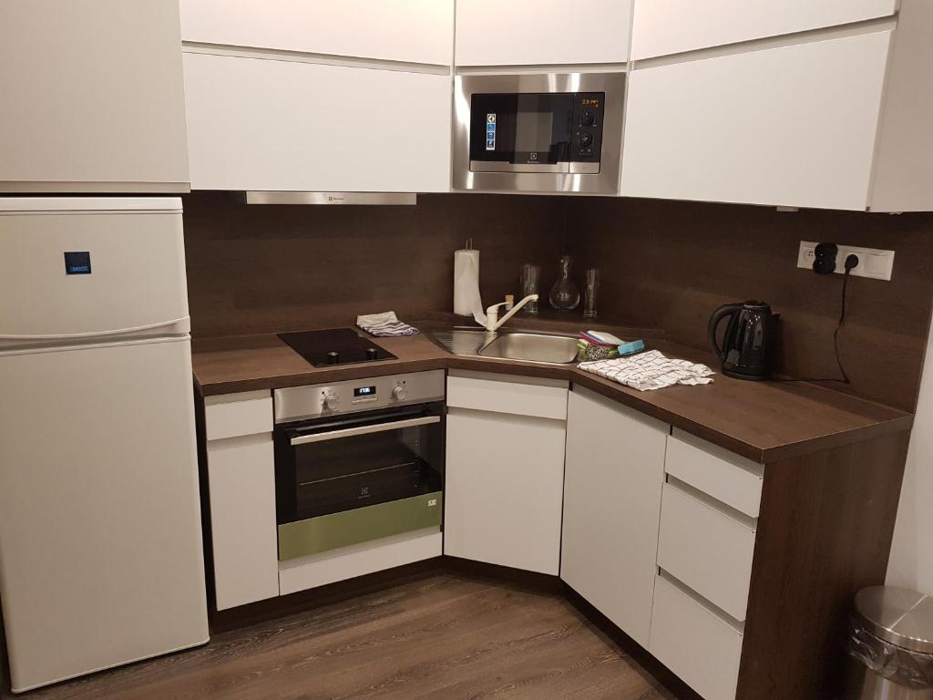 Kuchyňa alebo kuchynka v ubytovaní Apartmán pod Štítom