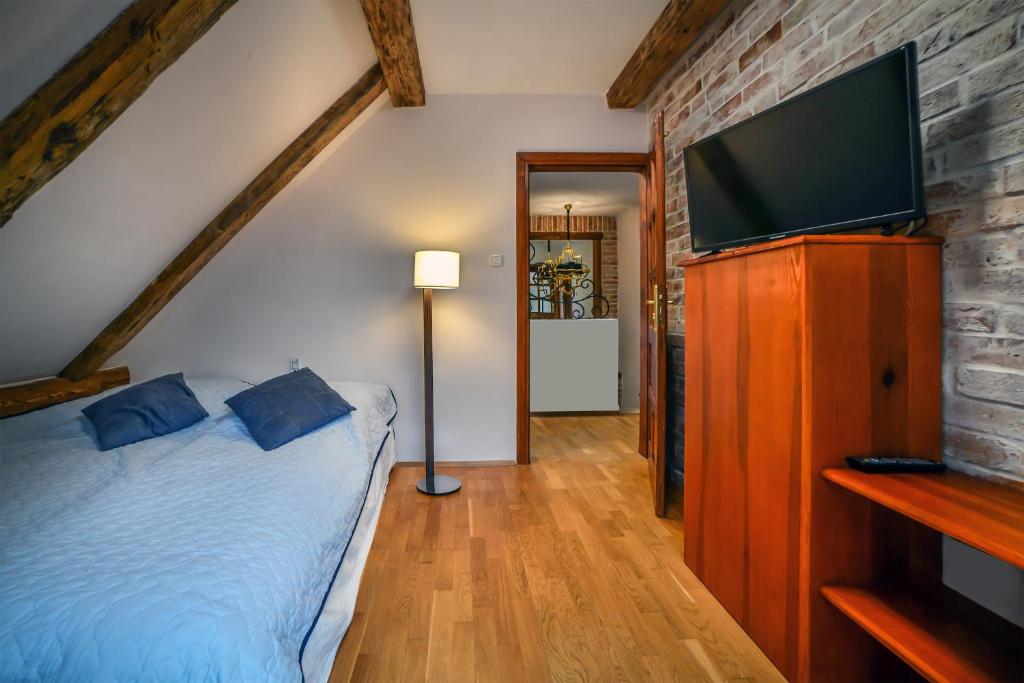 TV a/nebo společenská místnost v ubytování Apartamenty Dom Niezwykly