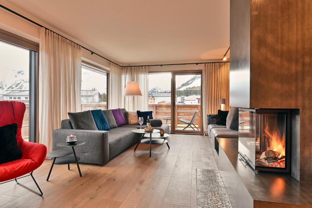 A seating area at Chalet Hohe Welt - luxury apartments