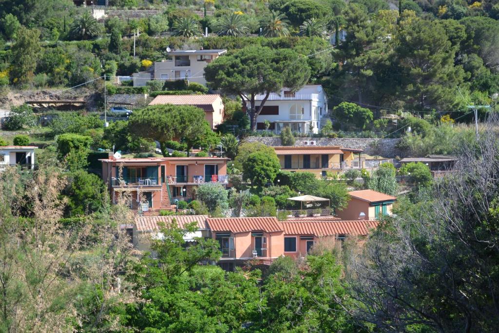 a group of houses on a hill with trees at Hotel Danila in Portoferraio