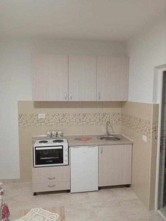 Kuchyň nebo kuchyňský kout v ubytování Apartmani M&V