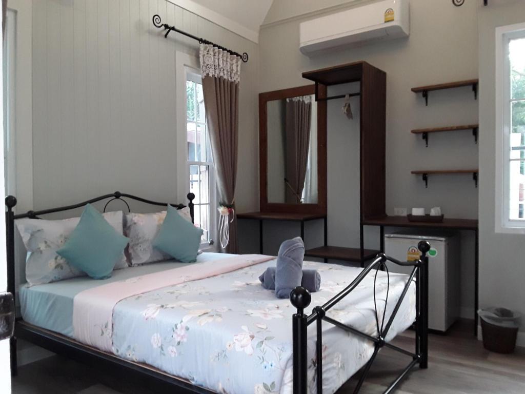 Postel nebo postele na pokoji v ubytování Sky cottage