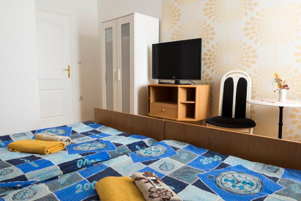 TV a/nebo společenská místnost v ubytování Vila Šiftar