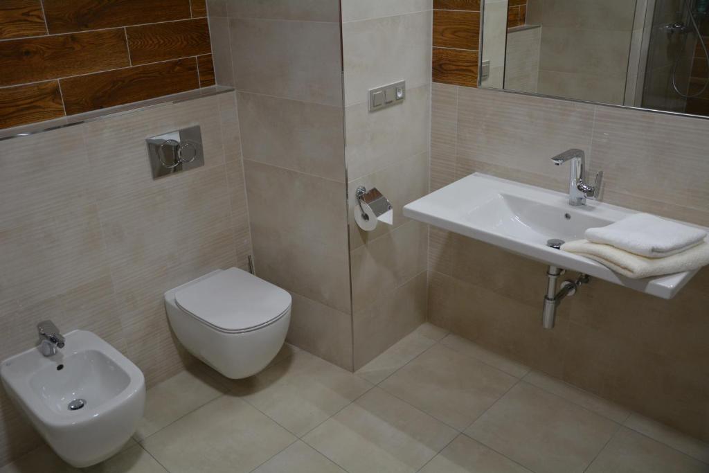 Koupelna v ubytování Apartmány Karina