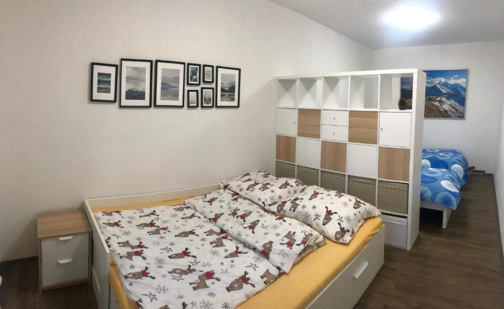 Postel nebo postele na pokoji v ubytování Apartmán Mladé Buky